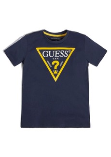 Guess Big Boys Soft Jersey Short Sleeve Classic Logo T-shirt - Deck Blue