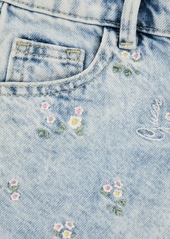Guess Big Girl All Over Embroidery Denim Shorts - MICRO FLOWERS