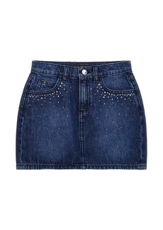 Guess Big Girls 5 Pocket Denim Skirt with Rhinestones - Blue