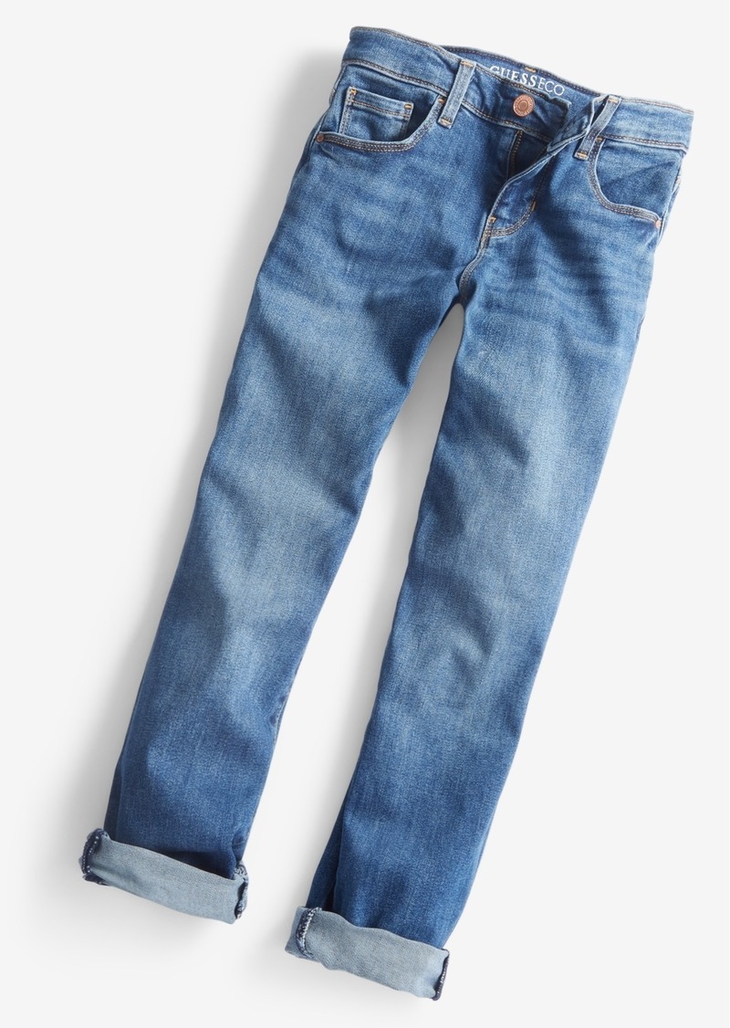 Guess Big Girls Denim 5 Pocket Straight Jeans - Medium Wash