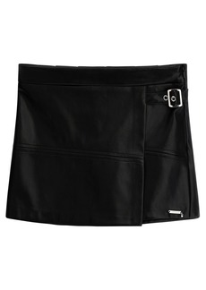 Guess Big Girls Faux Leather Buckle Detail Skirt - Black
