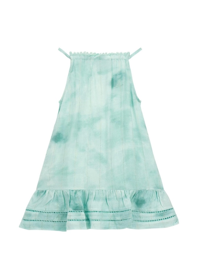 Guess Big Girls Lurex Gauze Dress - Blue tie dye print