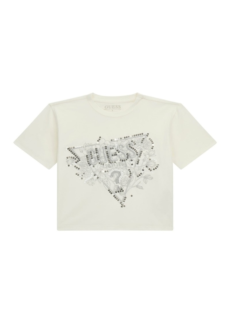 Guess Big Girls Short Sleeve Shirt - Cream White