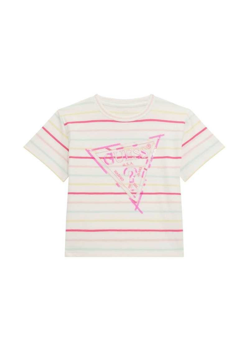 Guess Big Girls Short Sleeve T-Shirt - Palm pink