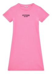 Guess Big Girls Stretch Rib Short Sleeve Dress - Med Pink