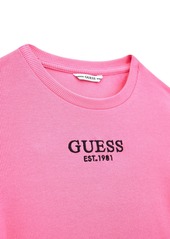 Guess Big Girls Stretch Rib Short Sleeve Dress - Med Pink