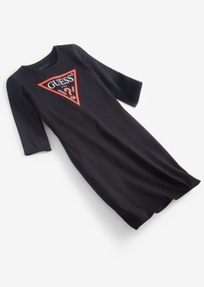 Guess Big Girls Triangle Long Sleeve T-shirt Dress - Black