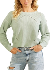 Guess Camille Button-Shoulder Pointelle-Knit Sweater
