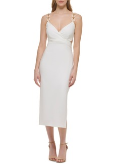 GUESS Chain Strap Cutout Midi Dress in White at Nordstrom Rack