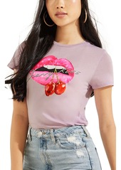 GUESS Cherry Kiss Graphic Tee in Linen Lilac at Nordstrom