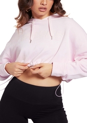 Guess Cotton Cropped Drawcord-Waist Hoodie