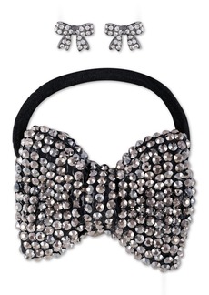 Guess Crystal Bow Stud Earrings & Stretch Headband Set