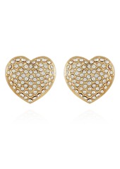 GUESS Crystal Heart Stud Earrings in Gold Tone at Nordstrom Rack