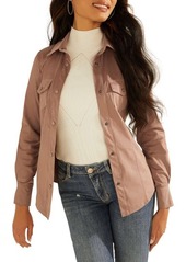 GUESS Daisy Faux Suede Snap Front Shirt