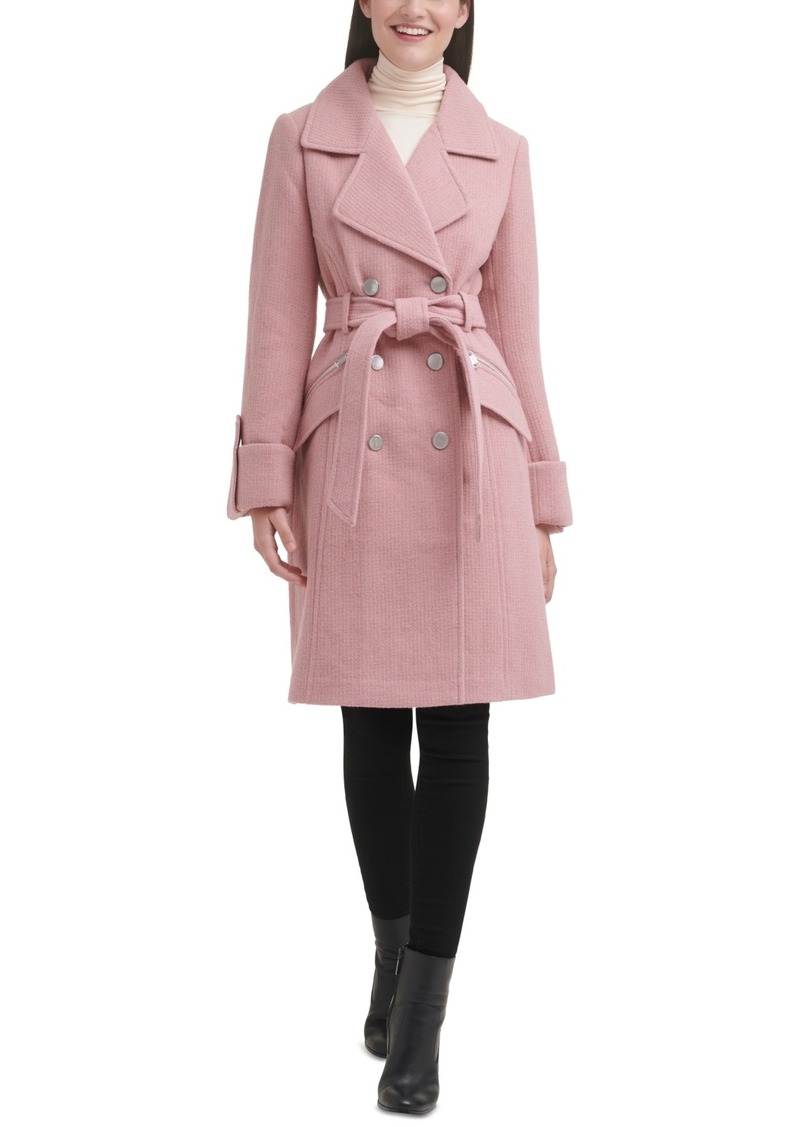 guess asymmetrical belted walker coat