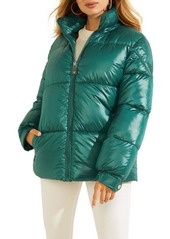 GUESS Eliza Hooded Puffer Jacket in Sea Of Jade at Nordstrom