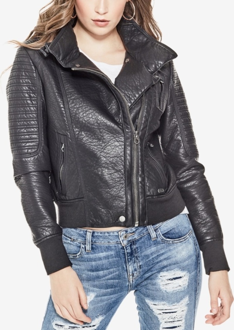 guess leather moto jacket