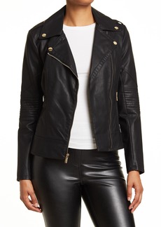 GUESS Faux Leather Asymmetrical Moto Jacket in Black at Nordstrom Rack