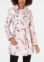 Guess Floral Double-Breasted Water-Resistant Trench Coat