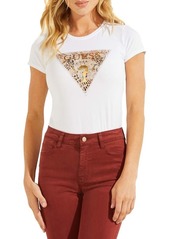GUESS Ghost Leopard Logo Graphic Tee in Pure White at Nordstrom