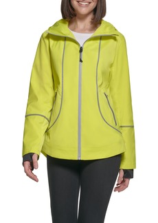 GUESS Hooded Reflective Rain Jacket in Sulfur at Nordstrom Rack