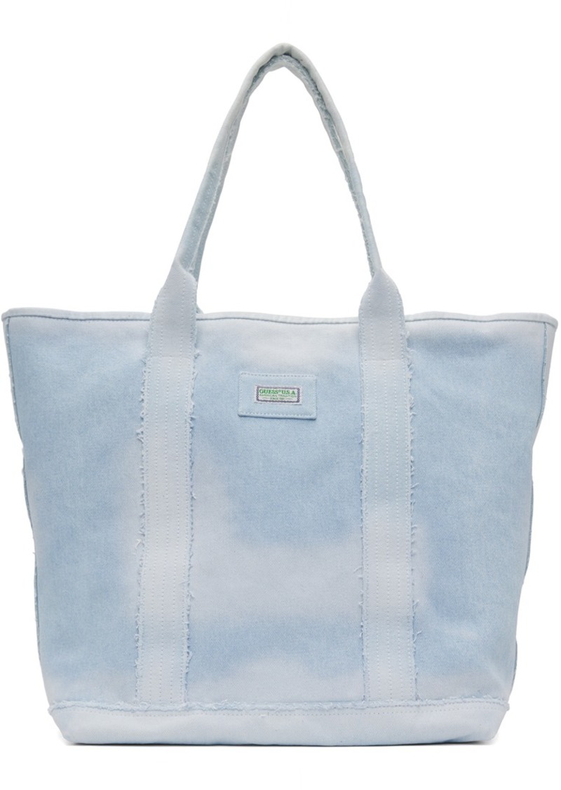 GUESS USA Blue Faded Denim Tote
