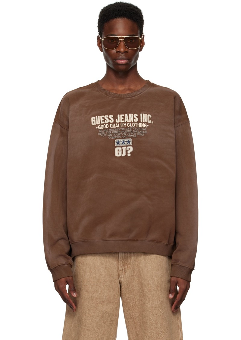 GUESS USA Brown Script Sweatshirt