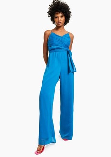 guess eco rosemary fitted denim jumpsuit