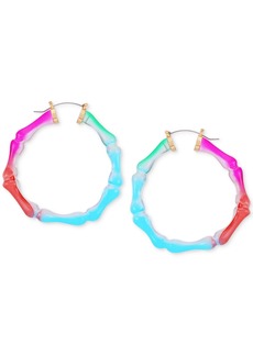 "Guess Lucite Bamboo-Shaped Large Hoop Earrings, 2.25"" - RAINBOW"