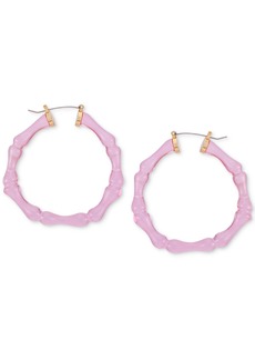 "Guess Lucite Bamboo-Shaped Large Hoop Earrings, 2.25"" - PINK"