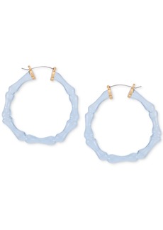 "Guess Lucite Bamboo-Shaped Large Hoop Earrings, 2.25"" - BLUE"