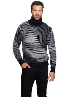 GUESS Men's Arthur Long Sleeve Turtleneck Fancy Stitch Sweater