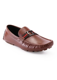 Guess Men's Askers Pod Driver with G Ornament Slip On Slippers - Cognac