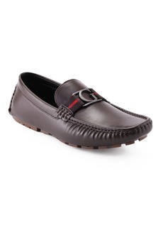 Guess Men's Askers Pod Driver with G Ornament Slip On Slippers - Dark Brown