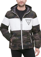 Guess Men's Colorblock Hooded Puffer Jacket