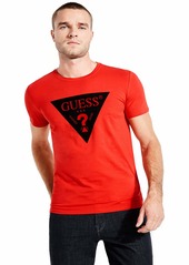 GUESS Men's Contrasting Triangle Logo Tee