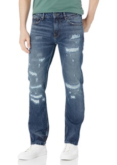 GUESS Men's Destroyed Slim Straight Jeans