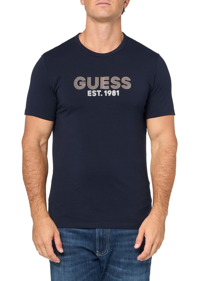 GUESS Men's Eco Crew Neck Classic Design Tee