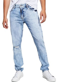 GUESS Men's Eco Distressed Slim Tapered Jeans