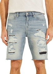 Guess Men's Eco Slim-Fit Destroyed Denim Shorts