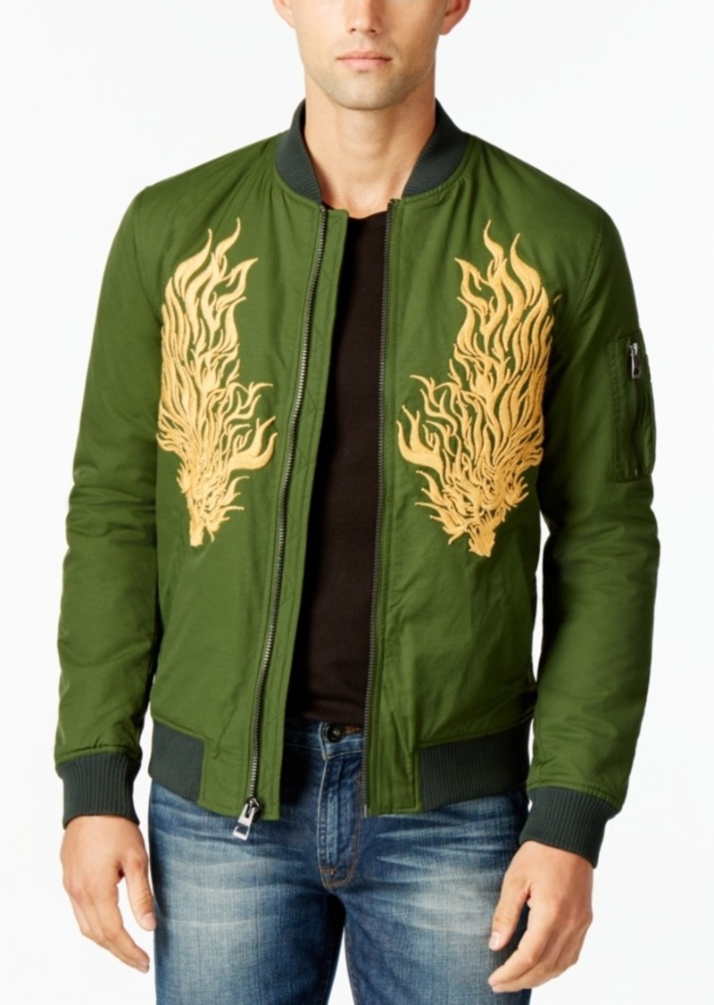 guess men's bomber jacket with removable hooded inset