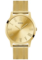 Guess Men's Gold-Tone Stainless Steel Mesh Bracelet Watch 44mm