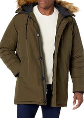 GUESS Men's Heavyweight Hooded Parka Jacket with Removable Faux Fur Trim