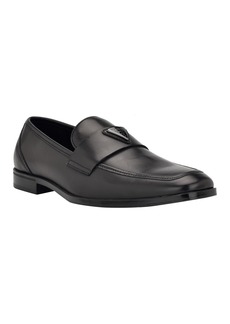 Guess Men's Hemmer Square Toe Slip On Dress Loafers - Smooth Black