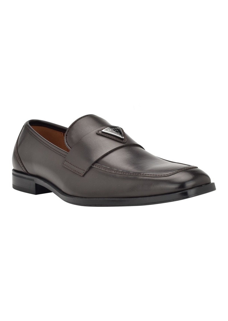 Guess Men's Hemmer Square Toe Slip On Dress Loafers - Dark Brown