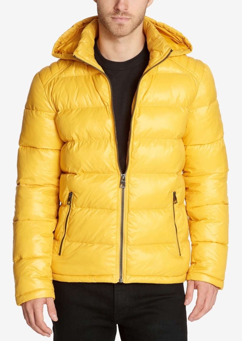 guess mens hooded puffer coat