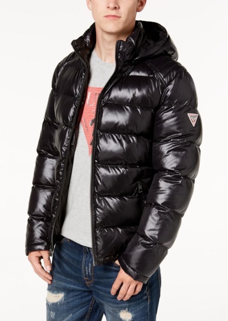 guess hooded puffer coat
