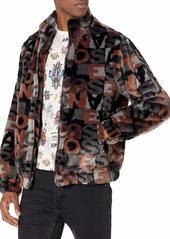 GUESS Men's Jacquard Plush Jacket