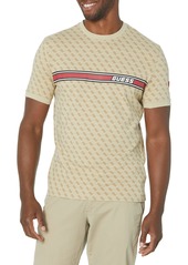 GUESS Men's Jamey T-Shirt 4G AOP Beige Blanco L