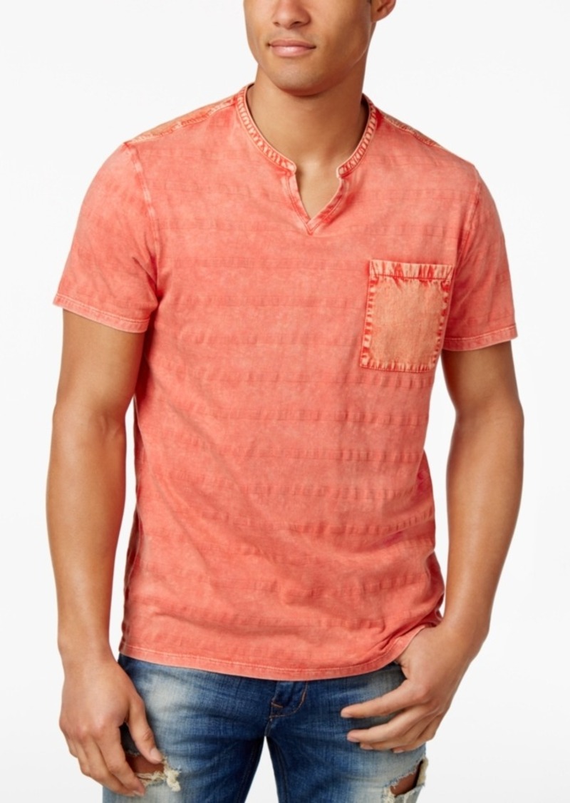 guess pink striped shirt mens